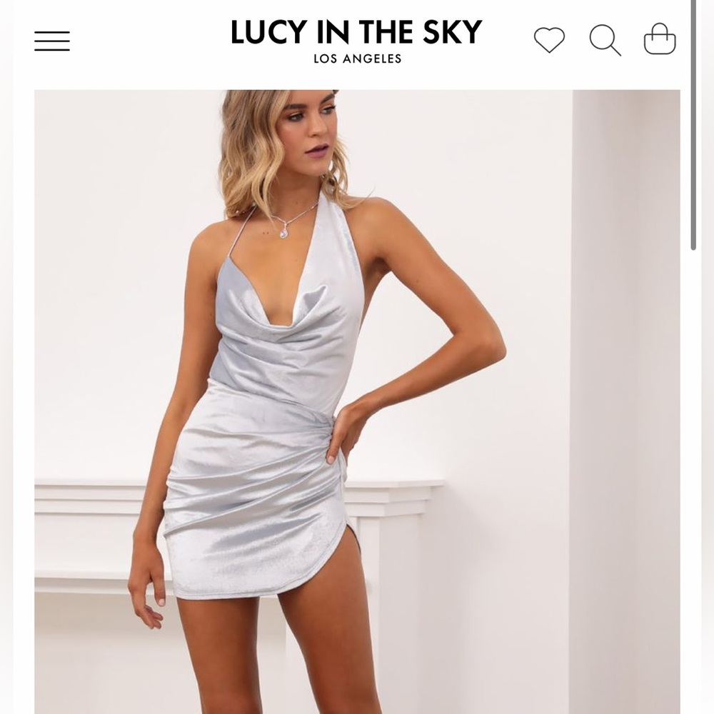 Lucy in the sky silver velvet mini dress